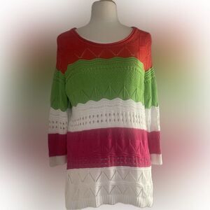 City Girl Nancy Bolen multicolored & layered sweater!